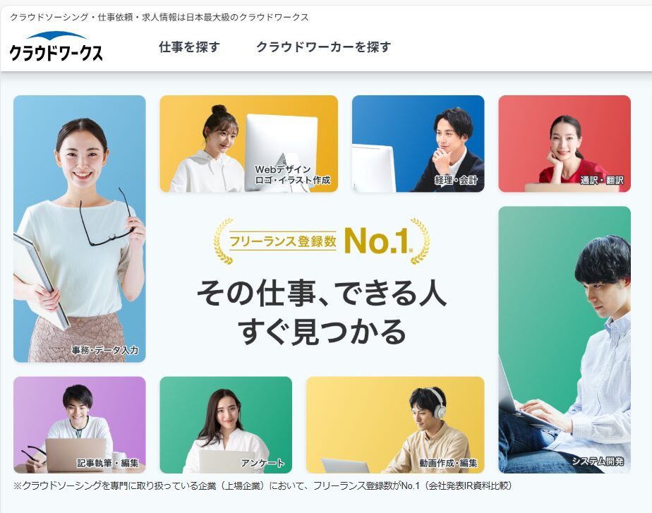 クラウドワークスサイト画像